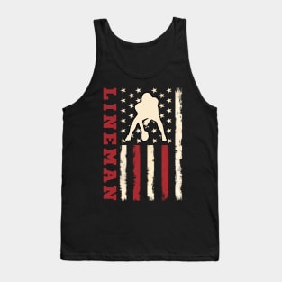 Offensive Lineman Football American Flag Funny Dad Fathers Day Tank Top